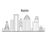 Houston skyline - downtown cityscape, city landmarks in liner st