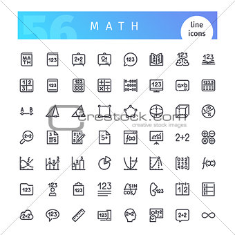 Math Line Icons Set