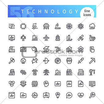 Technology Line Icons Set