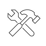 Wrench crosses hammer