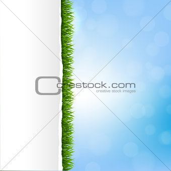Green Grass With Ripped Paper