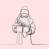 Santa Claus with gift box