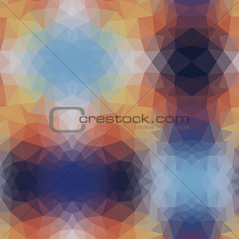abstract pattern of blue and beige triangles