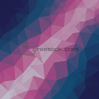 Dark Pink Blue Low poly crystal background. Polygon design pattern. Low poly vector illustration, low polygon background.