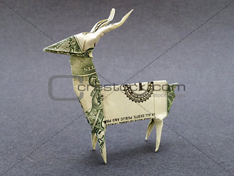 Money Origami Deer Cash Dollar Art
