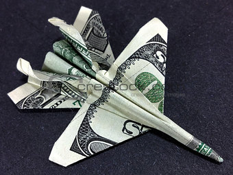 Money Origami Jet Fighter Cash Dollar Art