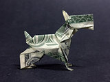 Money Origami Scottish Terrier Dog Cash Dollar Art
