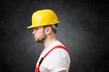 Frustrated construction worker