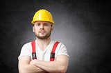 Angry construction worker