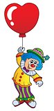 Clown with heart shaped balloon theme 1