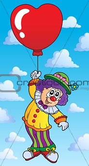 Clown with heart shaped balloon theme 2