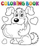 Coloring book Valentine dog theme 1