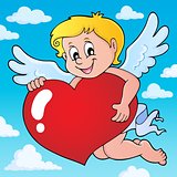 Cupid holding stylized heart image 2