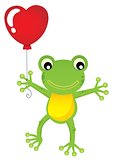 Frog with heart shaped balloon theme 1