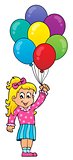 Girl with party balloons theme 1