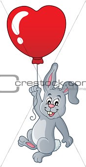 Rabbit with heart shaped balloon theme 1