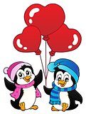 Valentine penguins thematics 1