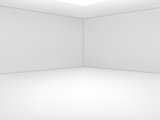 Empty white room. Vector illustration