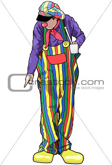 Happy Clown with Colorful Pants
