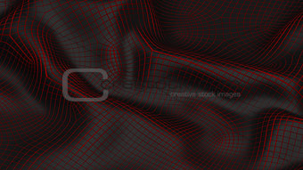 3D Illustration Abstract Black Background with Red
