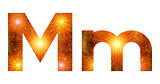 Set of letters, firework, M