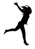 a girl jumping silhouette vector