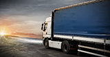 Fast truck transport delivers packages