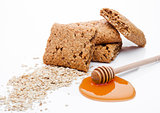 Healthy bio breakfast grain biscuits with honey 