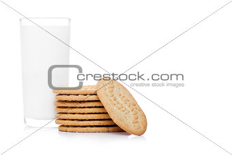 Healthy bio breakfast grain biscuits with milk