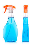 Bottles of domestic blue glass cleaner spray