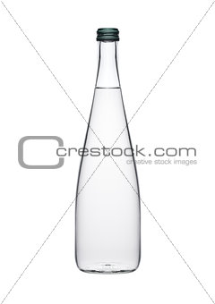 Glass bottle of healthy clear still water 