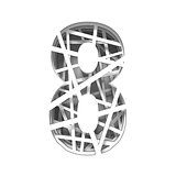 Paper cut out font number EIGHT 8 3D
