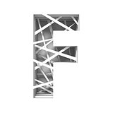 Paper cut out font letter F 3D