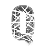 Paper cut out font letter Q 3D