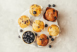 Homemade muffins with blueberries