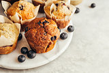 Homemade muffins with blueberries