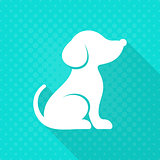 White vector cute dog flat icon
