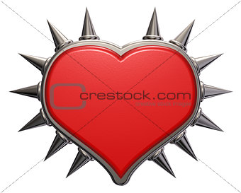 heart symbol with prickles - 3d rendering