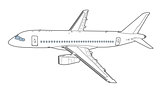 Modern russian airliner. Vector illustration