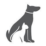 Pet , Dog and Cat Icon. Material for Design. Vector Illustration