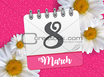 Poster International Happy Women s Day 8 March Floral Greeting card Vector Illustration