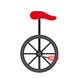 Unicycle circus icon for flat style , isolated on white background. Vector illustration.