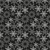 Snowflakes seamless pattern. New Years snow endless background, winter repeating texture. Christmas backdrop. Vector illustration.