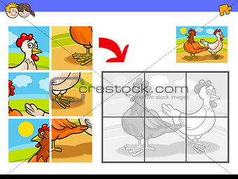 jigsaw puzzles with two chickens farm birds