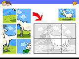 jigsaw puzzles with goat farm animal character
