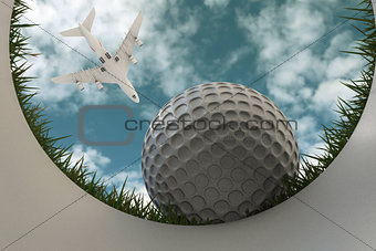 golf ball approaching hole 