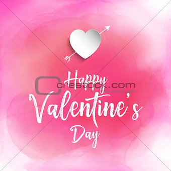 Valentine's day background with watercolour texture 