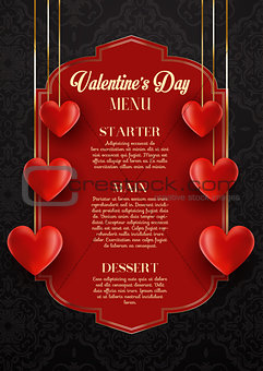 Valentine's Day menu design