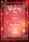 Valentine's Day menu design