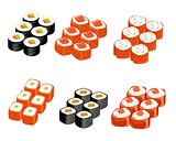 Set of different rolls